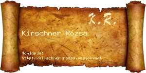 Kirschner Rózsa névjegykártya